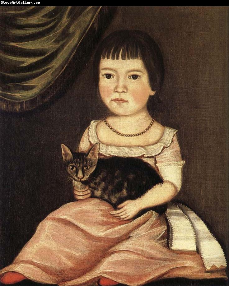 Beardsley Limner Child Posing with Cat